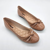 Moleca 5094-1654 Round Toe Flat in Nude Patent