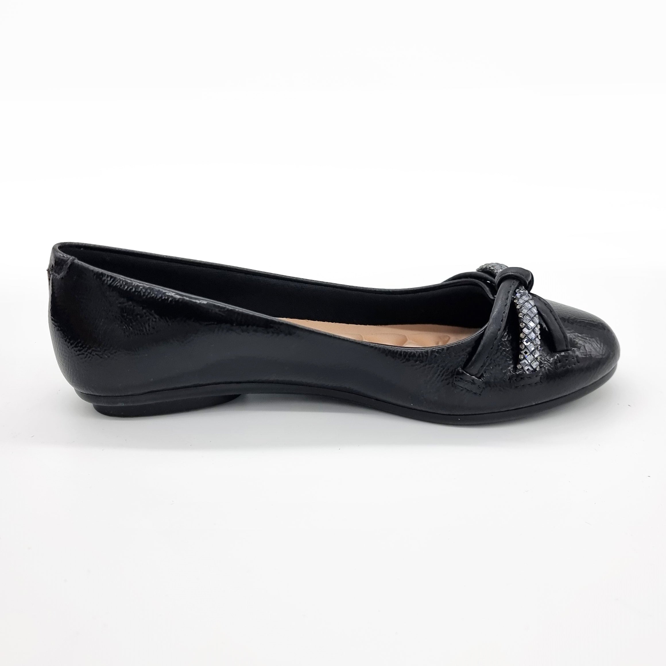 Moleca 5094-1654 Round Toe Flat in Black Patent