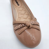 Moleca 5094-1654 Round Toe Flat in Nude Patent