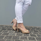 Vizzano 1840-321 Slingback Pump in Beige Patent