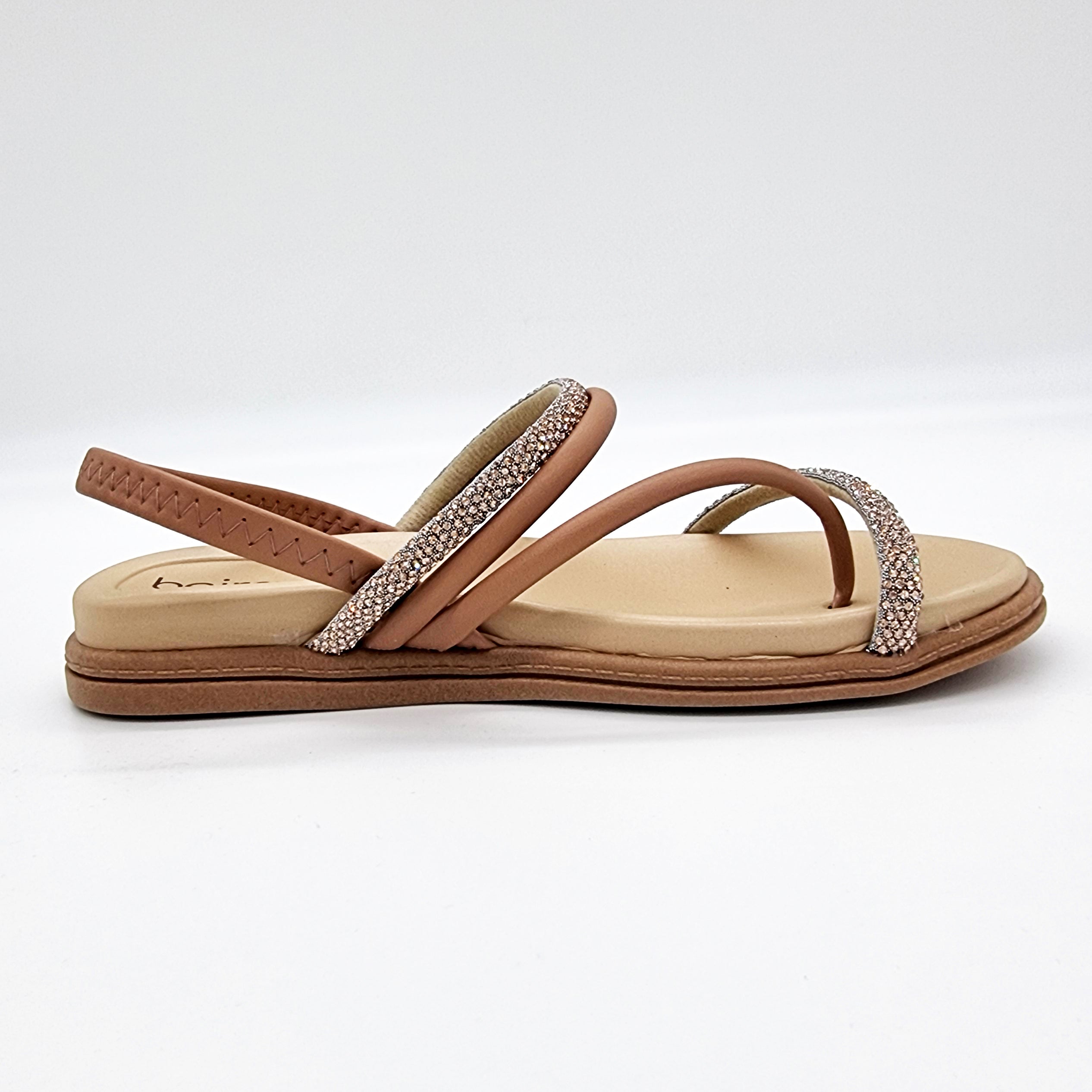 Beira Rio 8513-100 Round Toe Flat Sandal in Nude