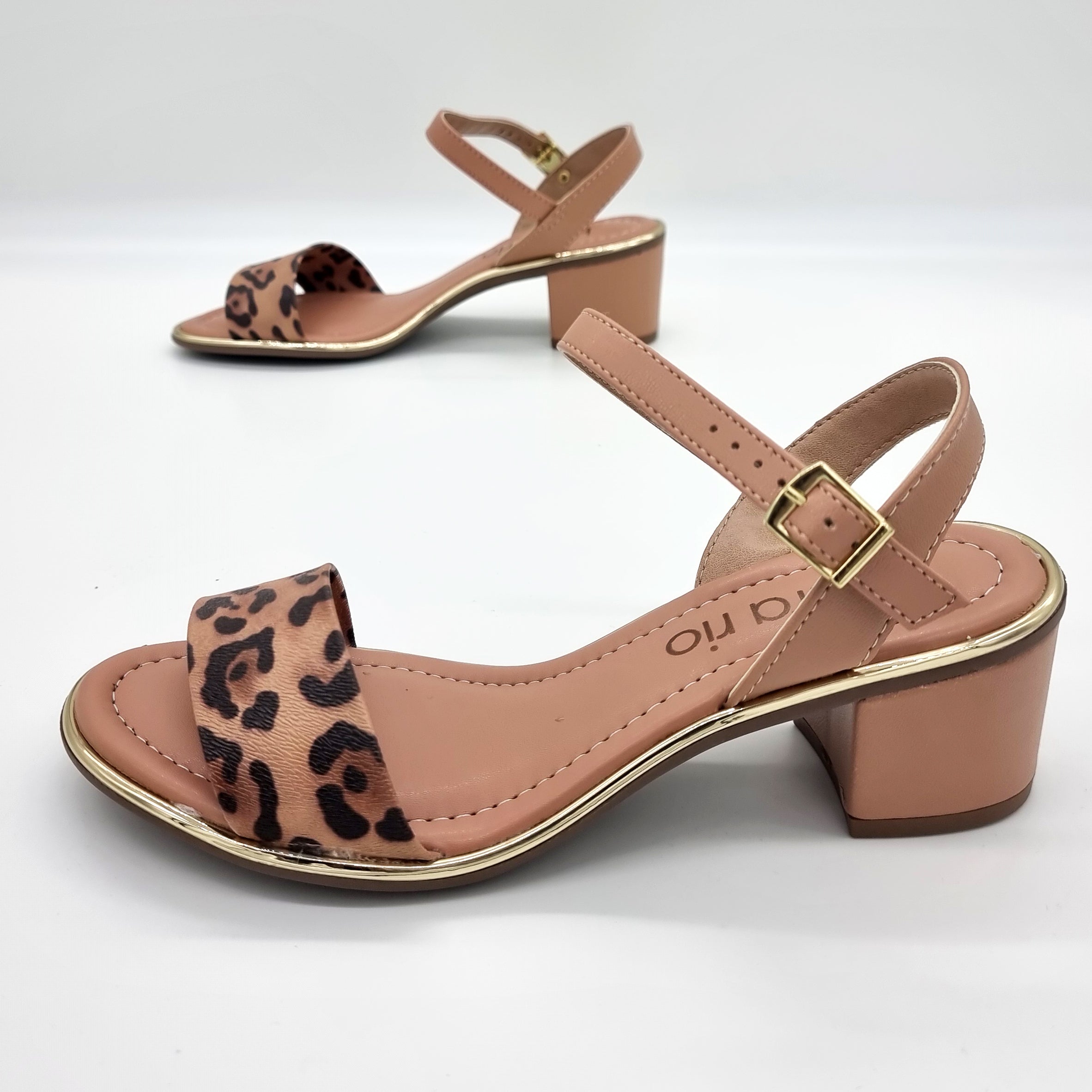 Beira Rio 8379-203 Block Heel Sandal in Multi Nude