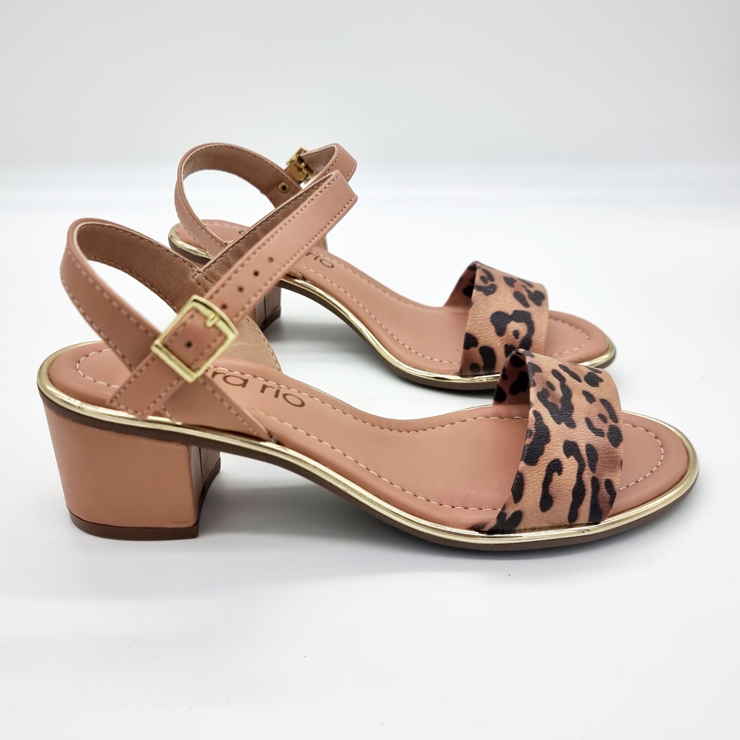 Beira Rio 8379-203 Block Heel Sandal in Multi Nude