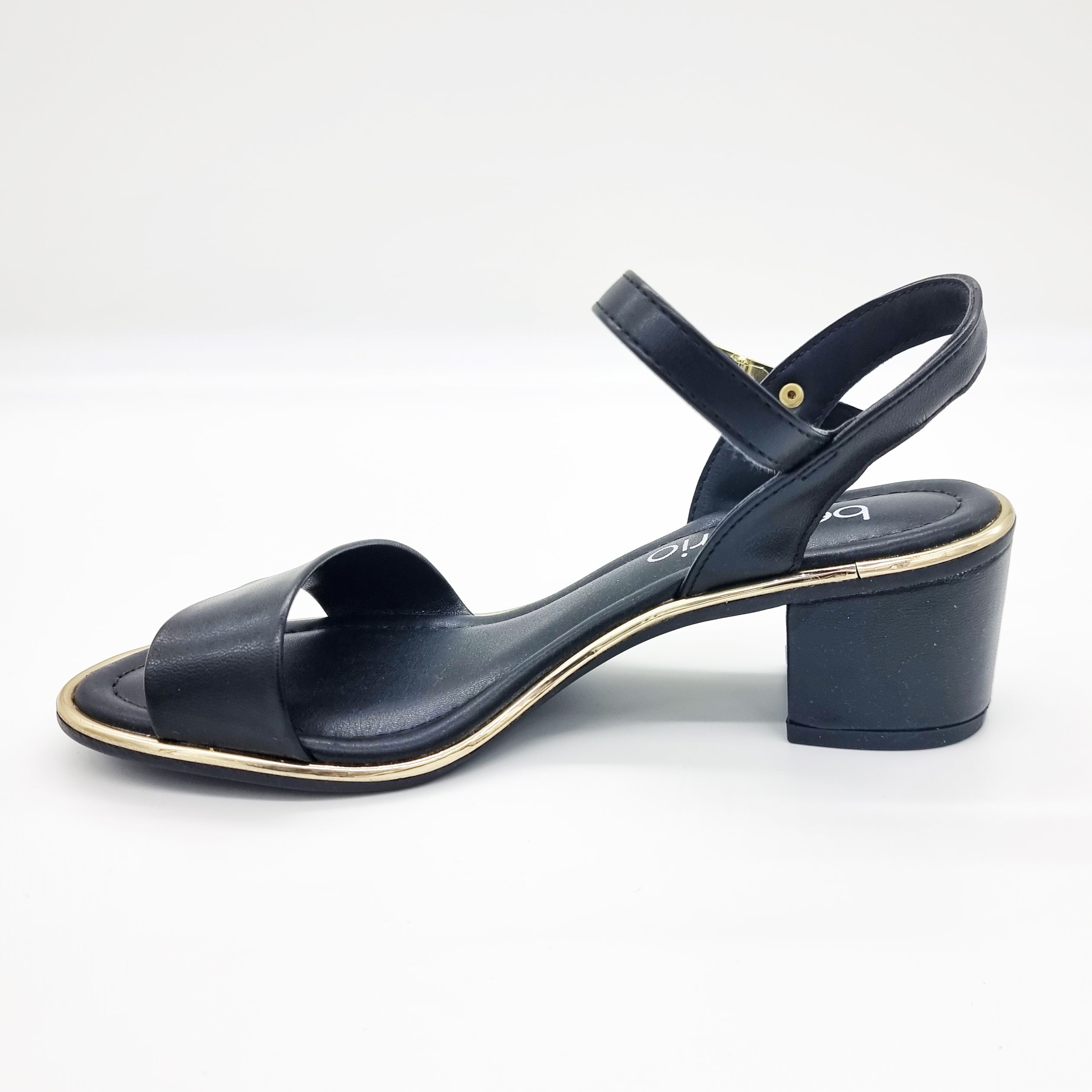 Beira Rio 8379-203 Block Heel Sandal in Black Napa