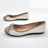 Moleca 5027-1407 Round Toe Ballerina Flat in Off White/Beige