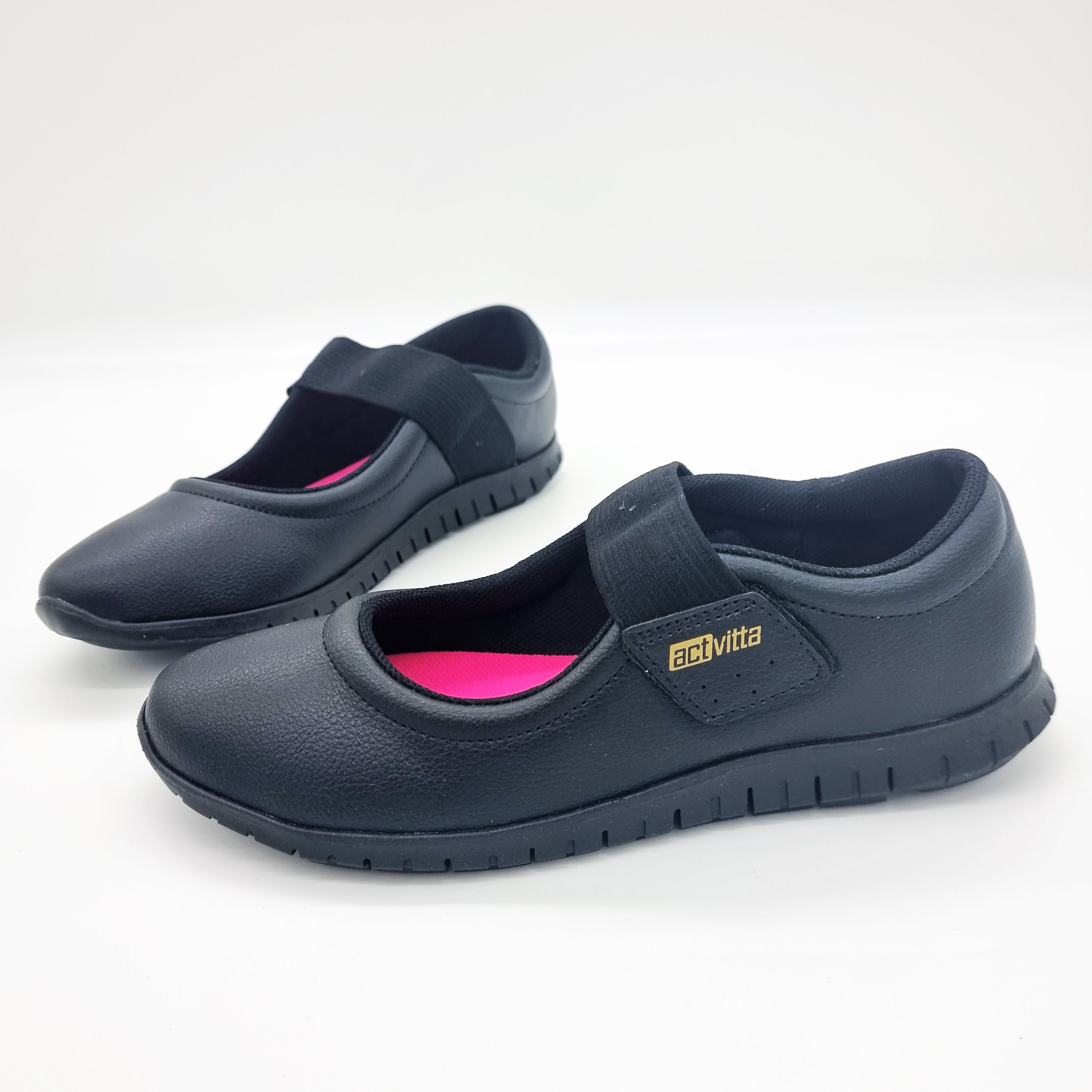 Actvitta 4202-549 Slip on Velcro Strap Sneaker in Black
