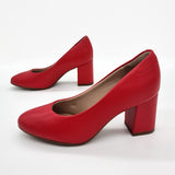 Beira Rio 4320-100 Block Heel Round Toe Pump in Red
