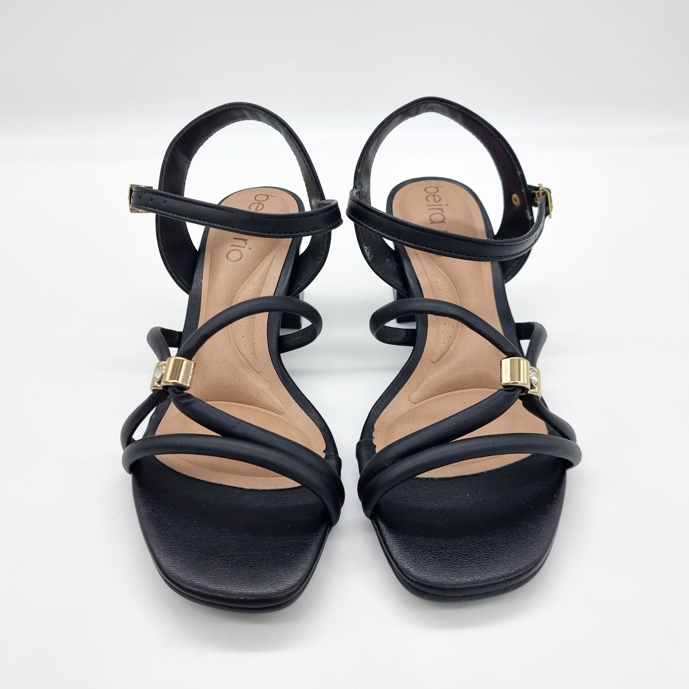 Beira Rio 8536-102 Block Heel Strappy Sandal in Black