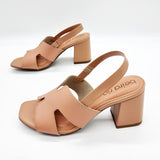 Beira Rio 8436-231 Block Heel Sandal in Nude