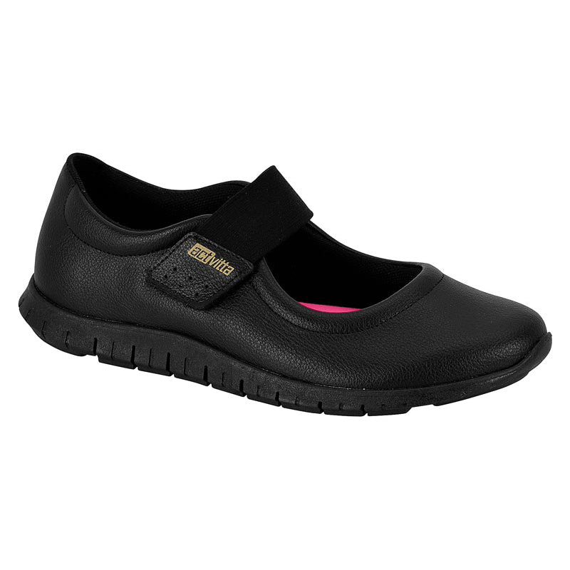 Actvitta 4202-549 Slip on Velcro Strap Sneaker in Black