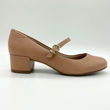 Beira Rio 4301-101 Low Heel Mary-Jane Pump in Nude Napa