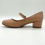 Beira Rio 4301-101 Low Heel Mary-Jane Pump in Nude Napa