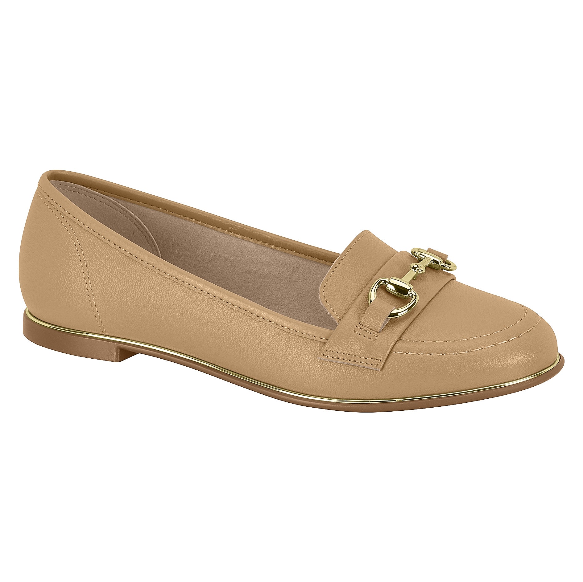 Beira Rio 4311-104 Round Toe Flat Loafer in Tan Napa