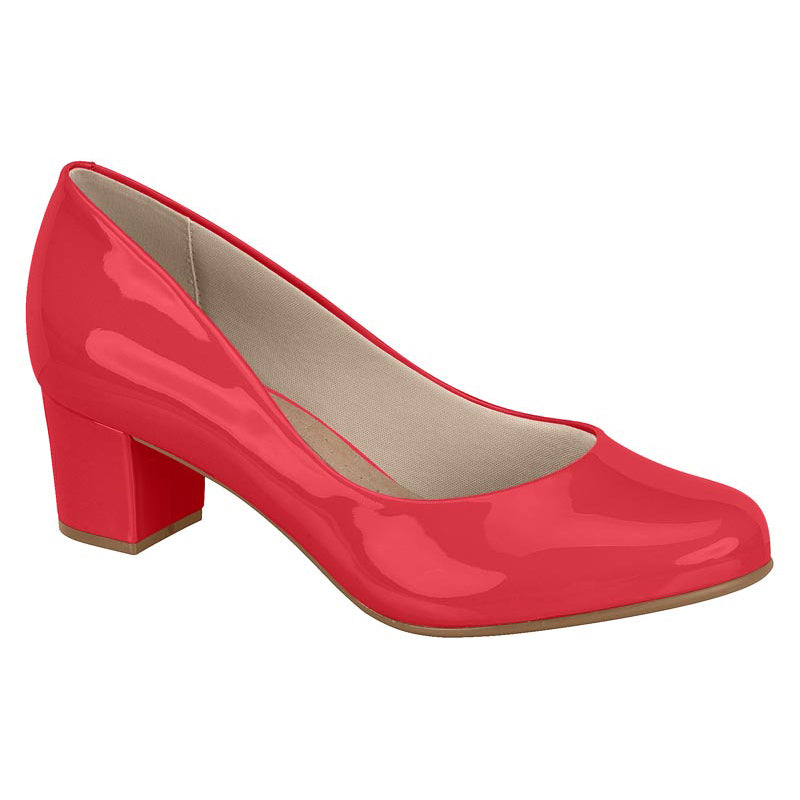 Beira Rio 4777-409 Low Heel Pump in Red Patent