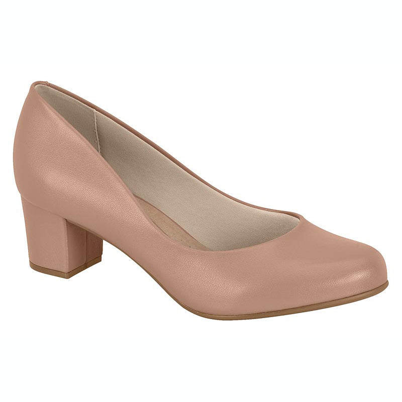 Beira Rio 4777-409 Low Heel Pump in Nude Napa