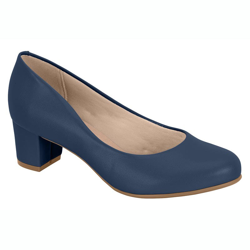 Beira Rio 4777-409 Low Heel Pump in Navy Napa