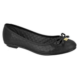 Moleca 5027-1407 Round Toe Ballerina Flat in Black