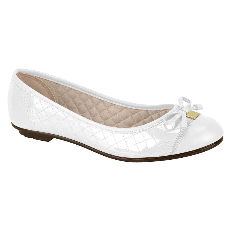 Moleca 5027-1407 Round Toe Ballerina Flat in White