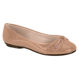Moleca 5094-1654 Round Toe Flat in Nude Patent