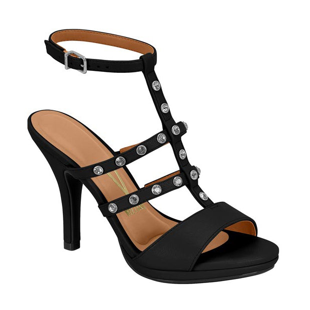 Vizzano 6210-1045 High Heel Studded Sandal in Black