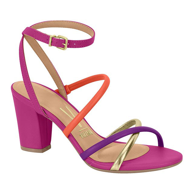 Vizzano 6262-1001 Block Heel Strapy Sandal in Magenta Napa