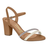 Vizzano 6262-1009 Block Heel Sandal in Camel / Off White
