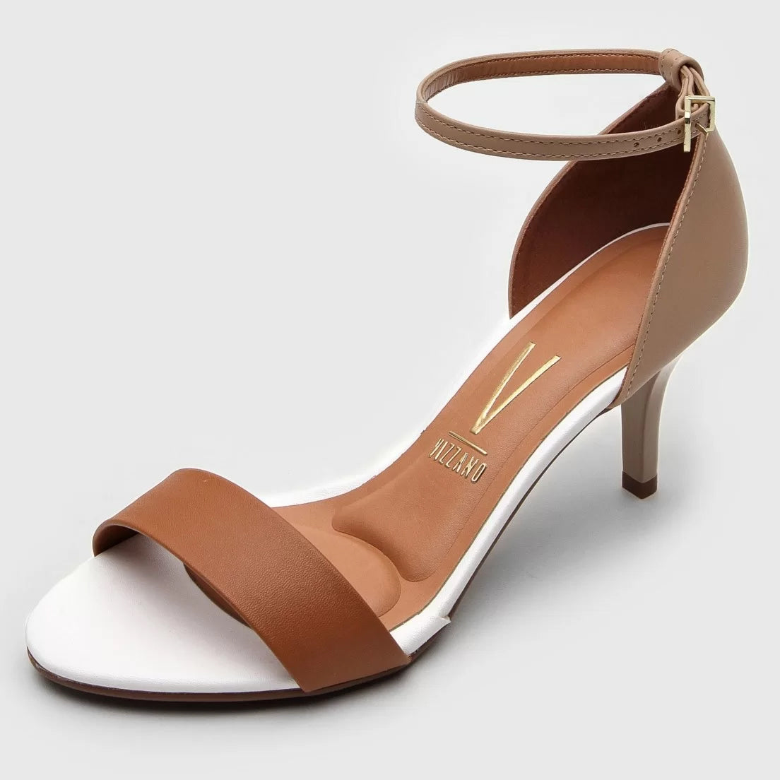Vizzano 6276-416 Mid Heel Sandal in Beige/Camel Napa