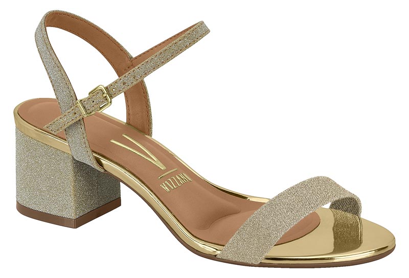 Vizzano 6291-900 Low Heel Sandal in Golden Shine