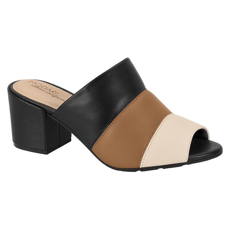 Modare 7109-464 Slip-On Mule Sandal in Black/Camel