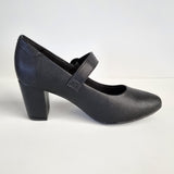 Modare 7377-106 Block Heel Mary-Jane Pump in Black
