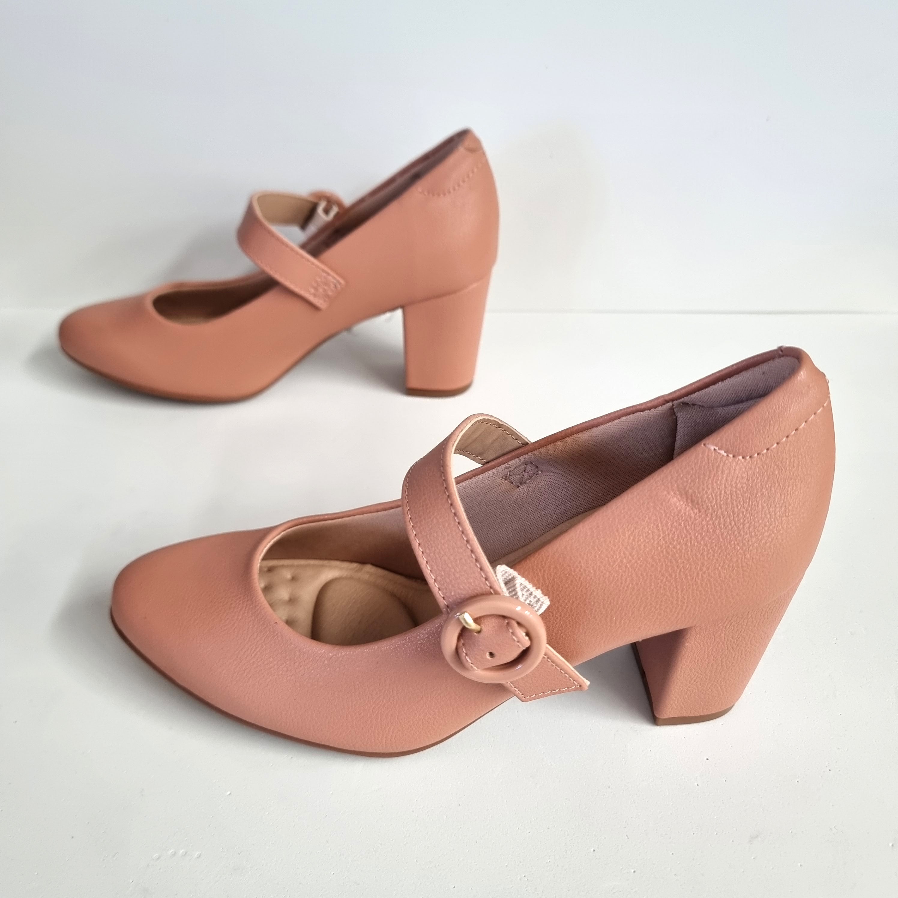 Modare 7377-106 Block Heel Mary-Jane Pump in Nude