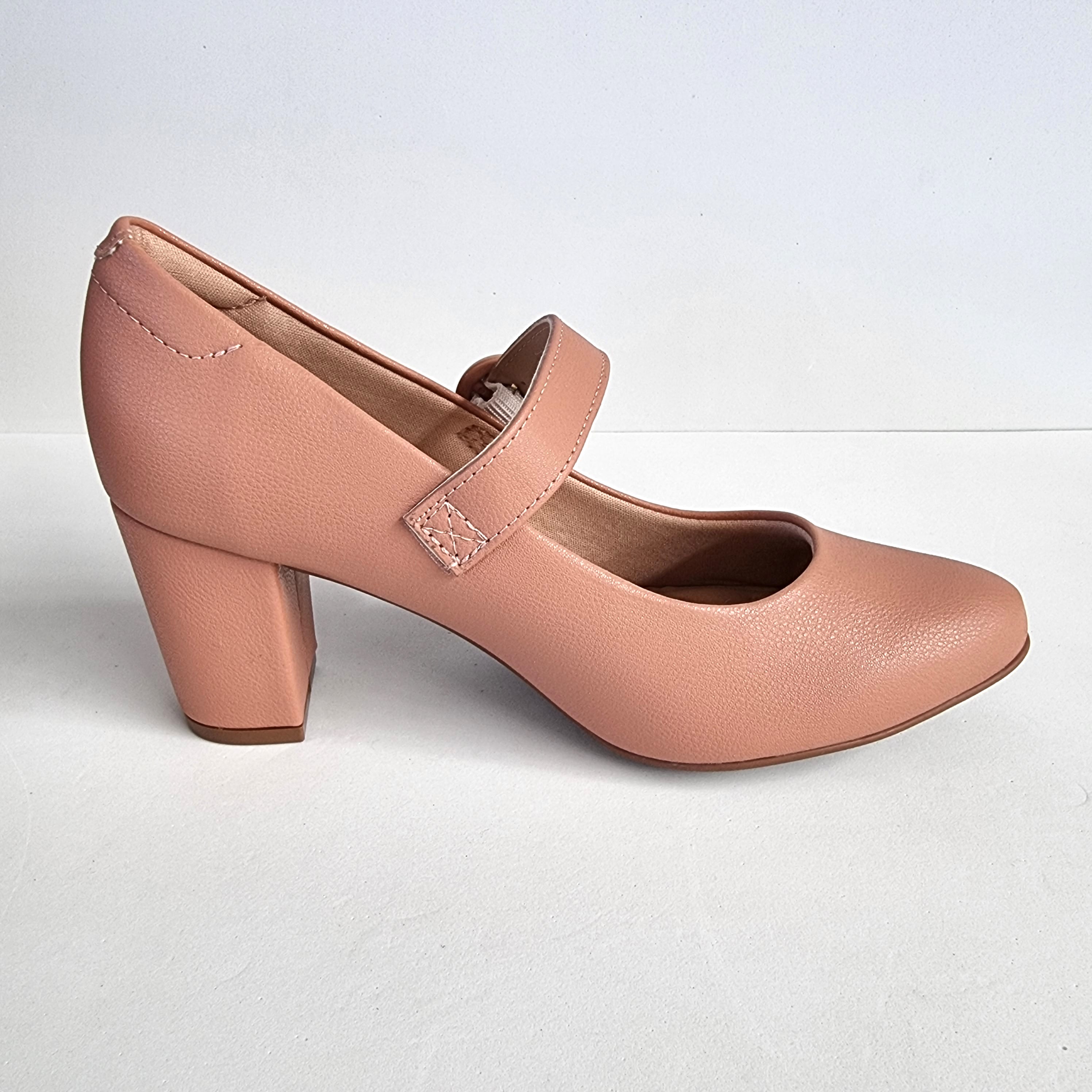 Modare 7377-106 Block Heel Mary-Jane Pump in Nude