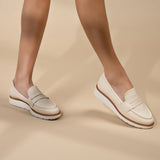 Modare 7400-100 Loafer Flat in Cream Napa