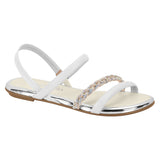 Beira Rio 8367-641 Braided Strap Flat Sandal in White