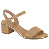 Beira Rio 8379-203 Block Heel Sandal in Tan Napa