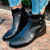 Beira Rio 9073-105 Flat Ankle Boot in Black Napa