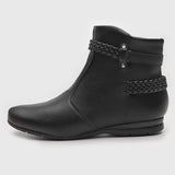 Beira Rio 9073-105 Flat Ankle Boot in Black Napa