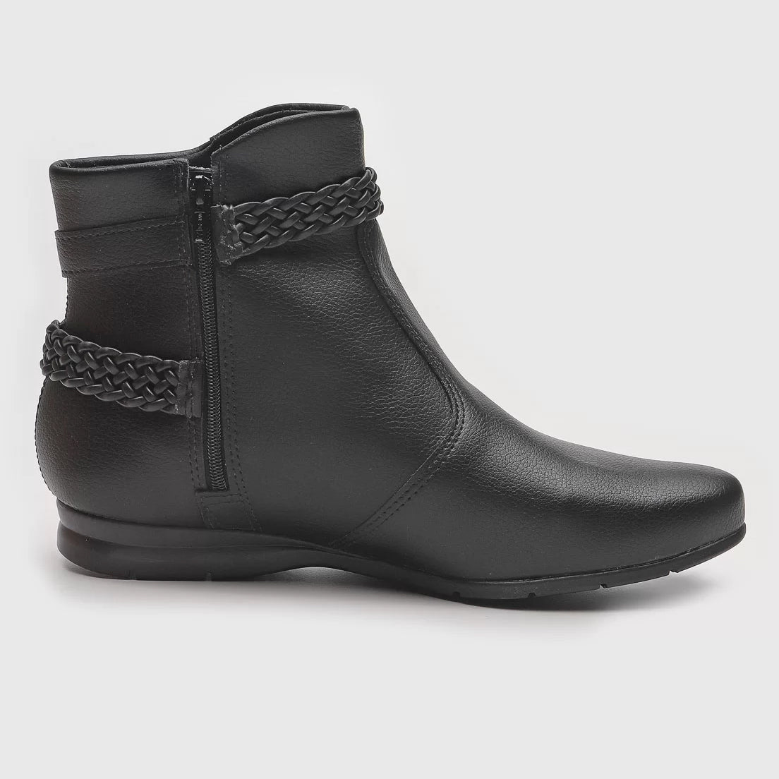 Beira Rio 9073-105 Flat Ankle Boot in Black Napa