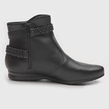 Beira Rio 9073-105 Flat Ankle Boot in Black Napa