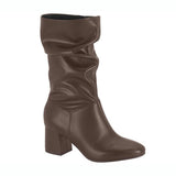 Beira Rio 9076-102 Mid-Calf Scrunched up Boot in Coffee Napa