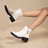 Beira Rio 9077-211 Low Heel Ankle Boot in White