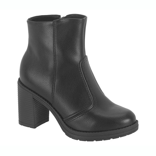 Beira Rio 9088-101 Block Heel Ankle Boot in Black