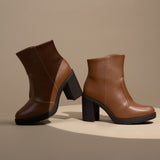 Beira Rio 9088-101 Block Heel Ankle Boot in Caramel