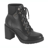 Beira Rio 9088-103 Block Heel Lace-Up Ankle Boot in Black