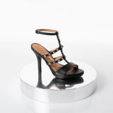 Vizzano 6210-1045 High Heel Studded Sandal in Black