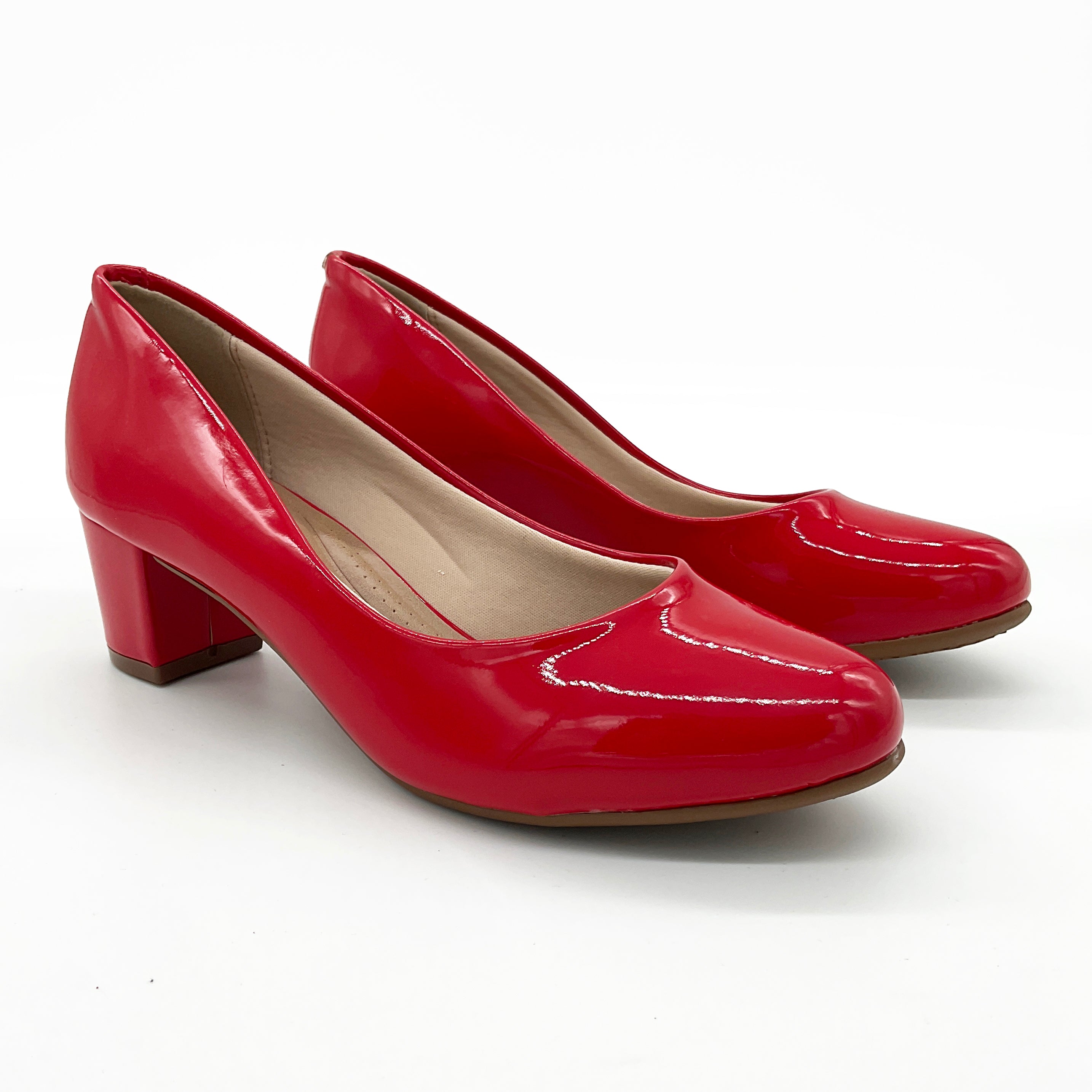 Beira Rio 4777-409 Low Heel Pump in Red Patent