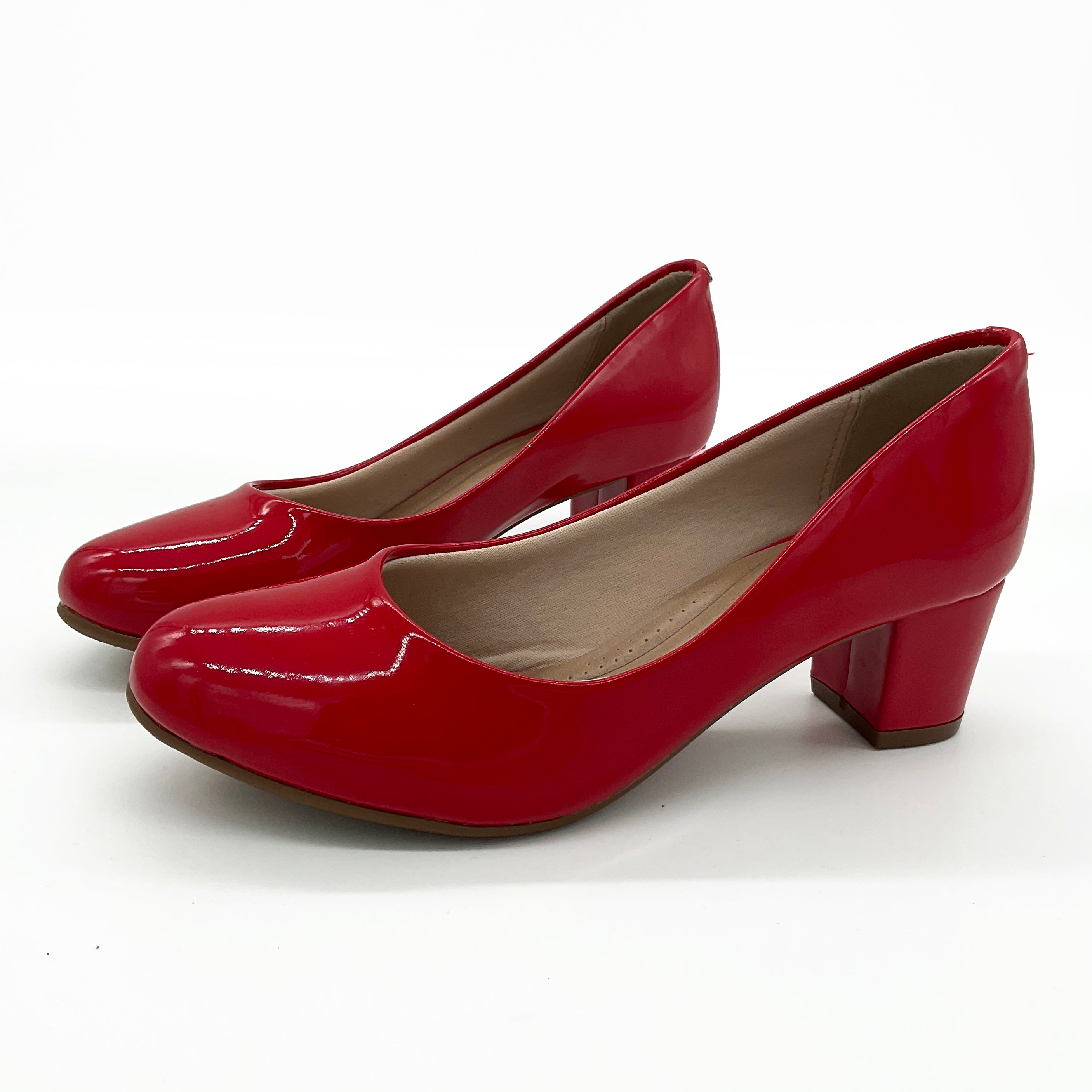 Beira Rio 4777-409 Low Heel Pump in Red Patent