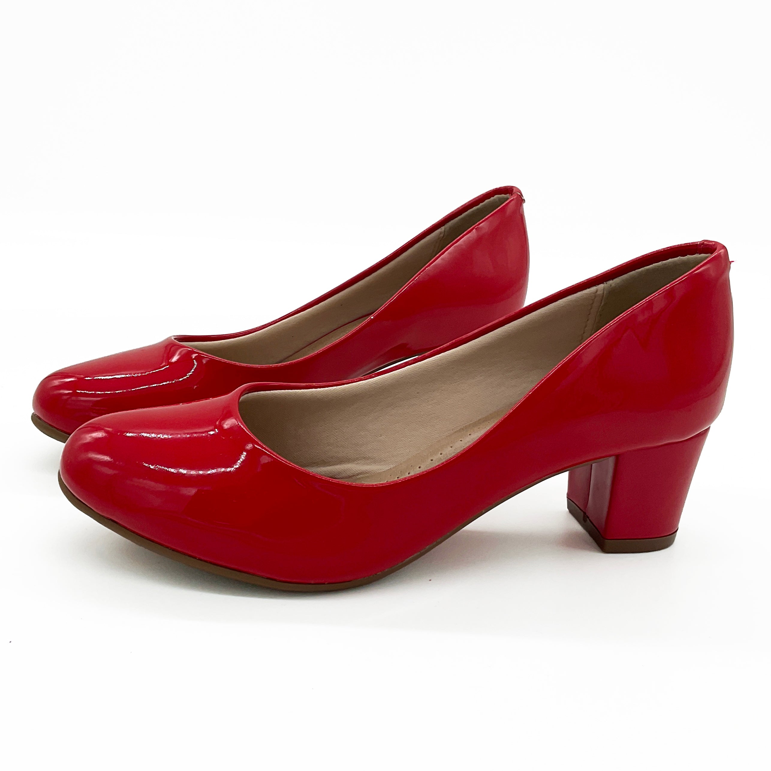 Beira Rio 4777-409 Low Heel Pump in Red Patent
