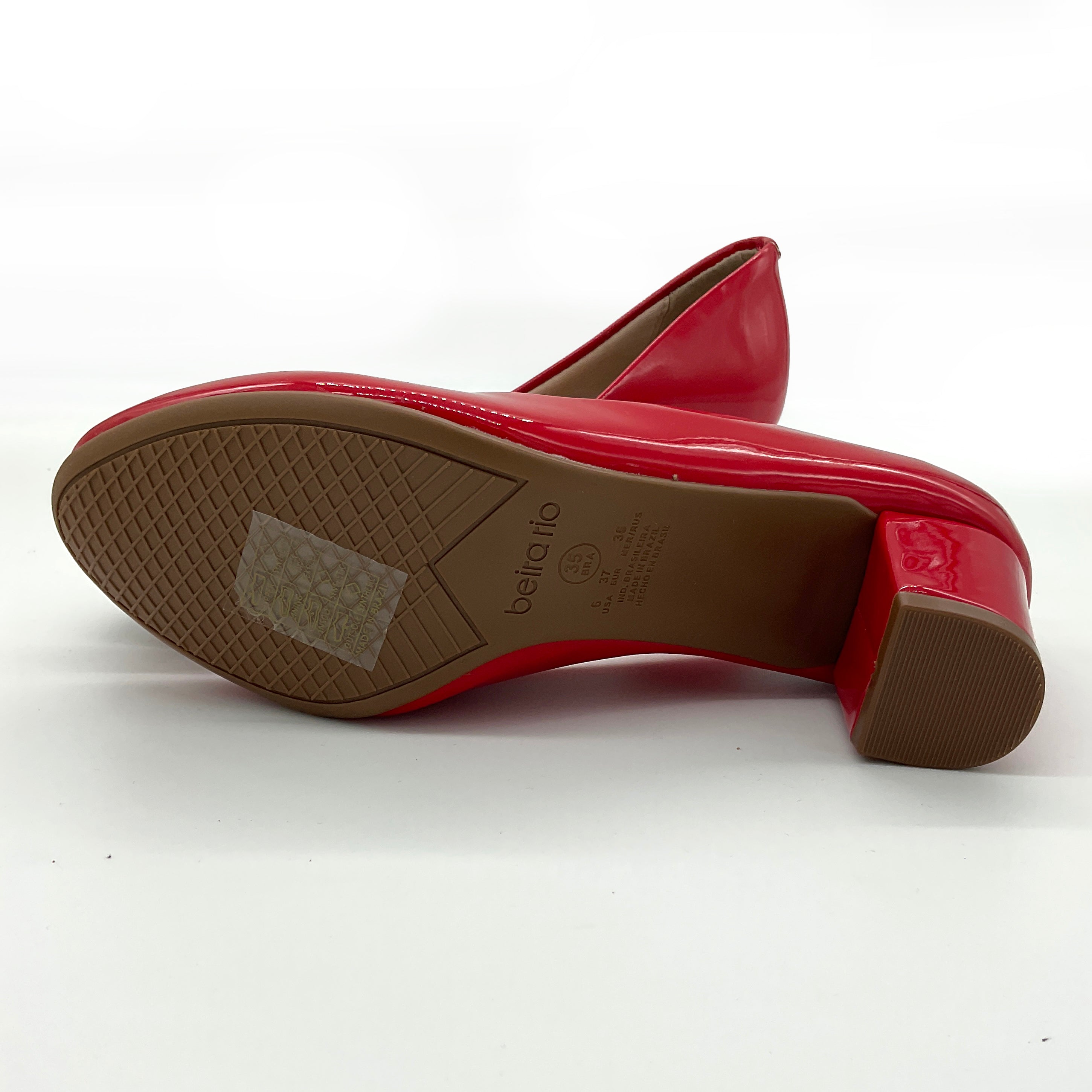 Beira Rio 4777-409 Low Heel Pump in Red Patent