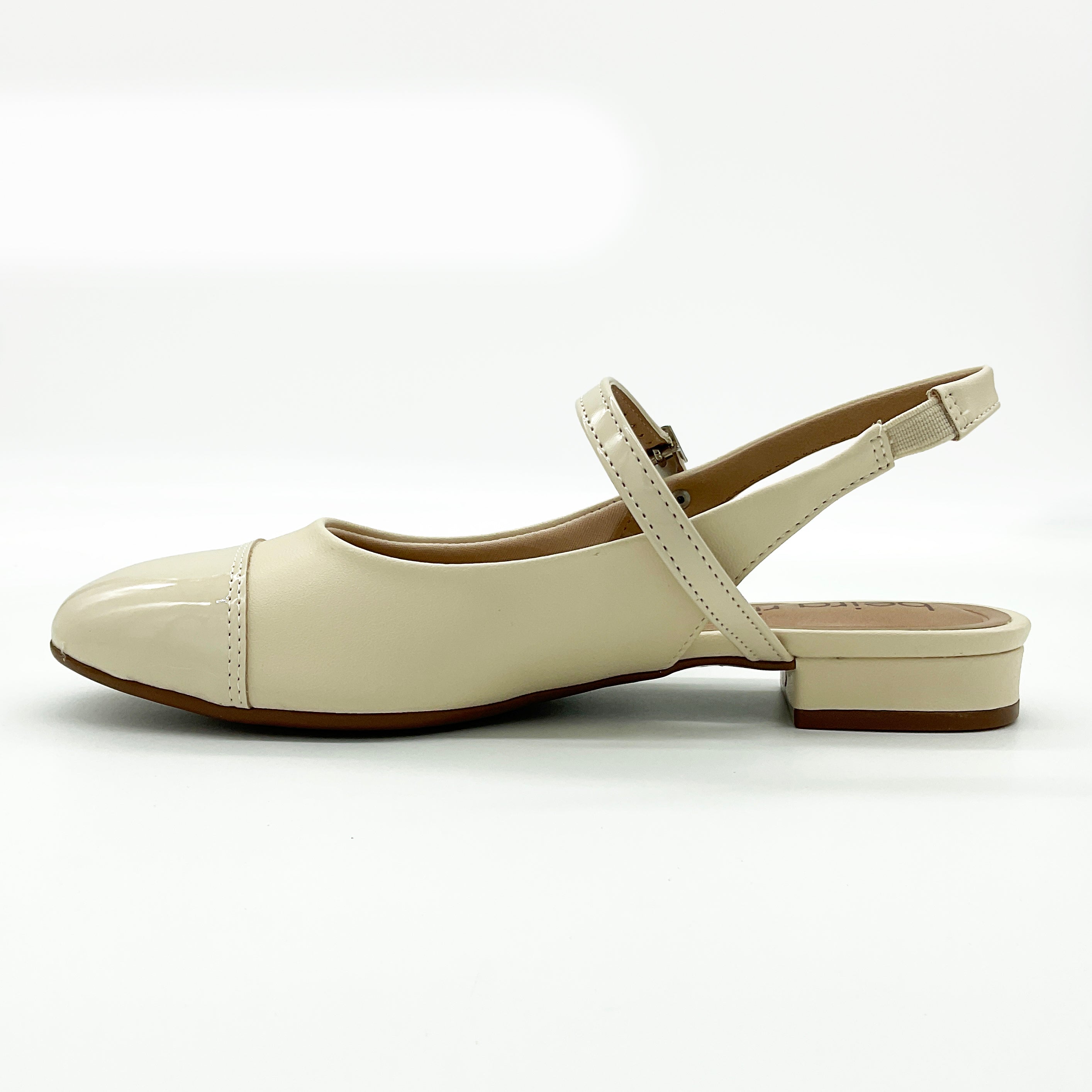 Beira Rio 4318-105 Low Heel Slingback Pump in Cream